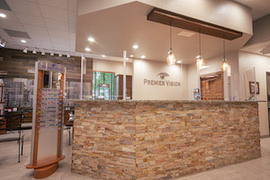 Front Desk in the waiting room of Premier Vision's Office